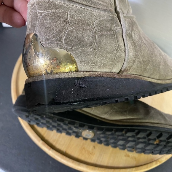 Stuart Weitzman Brown Suede Leather Faux Fur Lined Boot Womens Size 10 - Picture 7 of 15